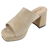 mules talon daim camel Piesanto 240051 vue trois quarts interne