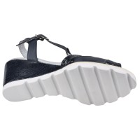 sandales compensées bleu marine 1924 semelle extérieure microfibre vue dessous