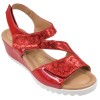 sandales compensées rouge Mella Italie 2310 petites pointures 31 32 33 34 vue trois quarts externe