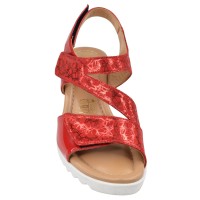 sandales femme rouge brides velcro 2310 vue avant
