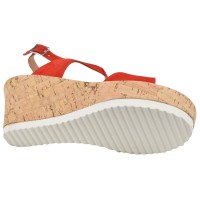 sandales compensées rouge 1699 semelle extérieure crantée vue dessous