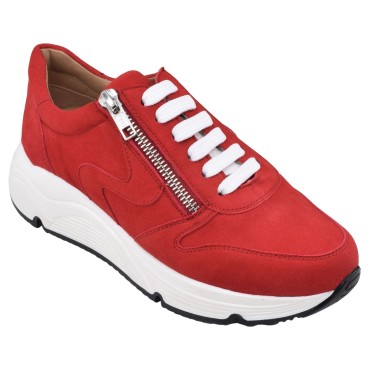 Baskets, Daim Rouge, 225726, Piesanto, femme petites pointures 33 34 35