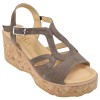Sandales Compensées - Mella Italie 1902 – Daim Taupe, femme 32 33 34 35