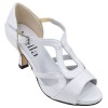 Sandales Mariage Cuir Blanc Nacré 2489 – Mella Italie, petites pointures 32 33 34 35