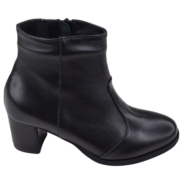 Bottines cuir noir Mella Italie 2470 vue de profil