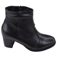 Bottines cuir noir Mella Italie 2470 vue de profil