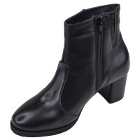 Bottines cuir noir Mella Italie 2470 fermeture éclair intérieure