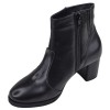 Bottines cuir noir Mella Italie 2470 fermeture éclair intérieure