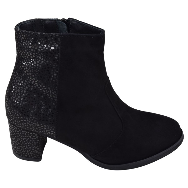 Bottines daim noir Mella Italie 2470 vue de profil