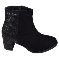 Bottines daim noir Mella Italie 2470 vue de profil