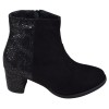 Bottines daim noir Mella Italie 2470 vue de profil