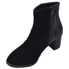 Bottines daim noir Mella Italie 2470 fermeture éclair intérieure