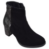 Bottines femme daim noir et cuir bronze Mella Italie 2470