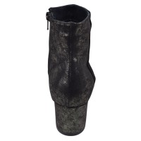 Arrière bottines daim noir cuir bronze Mella Italie 2470