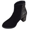 Bottines daim noir Mella Italie 2470 fermeture éclair intérieure