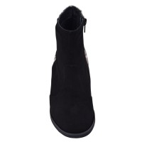 Vue de face bottines femme daim noir Mella Italie 2470