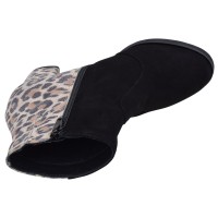 Dessus bottines daim noir et imprimé léopard Mella Italie 2470