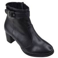 Bottines cuir noir femme Mella Italie 2472 vue trois quarts