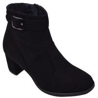 Bottines femme daim noir Mella Italie 2472 vue trois quarts