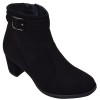 Bottines femme daim noir Mella Italie 2472 vue trois quarts