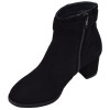 Bottines daim noir Mella Italie 2472 avec fermeture éclair intérieure