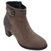 Bottines femme daim taupe bicolore Mella Italie 2472 vue trois quarts