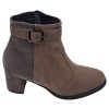 Bottines Mella Italie 2472 en deux nuances de taupe vue de profil