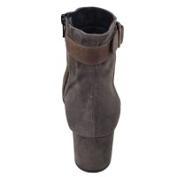 Vue arrière des bottines femme daim taupe Mella Italie 2472