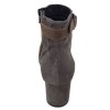 Vue arrière des bottines femme daim taupe Mella Italie 2472