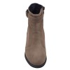 Vue de face des bottines femme daim taupe bicolore Mella Italie