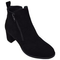 Bottines femme daim noir Mella Italie 2398 vue de trois quarts