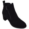 Bottines femme daim noir Mella Italie 2398 vue de trois quarts