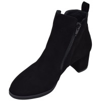 Bottines daim noir Mella Italie 2398 vue avant trois quarts