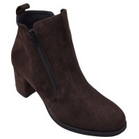 Bottines femme daim marron chocolat Mella Italie 2398 vue de trois quarts
