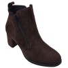 Bottines femme daim marron chocolat Mella Italie 2398 vue de trois quarts
