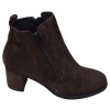 Profil extérieur des bottines Mella Italie 2398 en daim marron chocolat