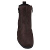 Vue de face des bottines femme Mella Italie 2398 en daim marron chocolat