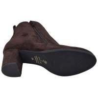 Semelle extérieure des bottines Mella Italie 2398 fabrication italienne en daim marron chocolat