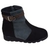 Profil des bottines compensées Mella Italie 2479 en cuir velours multicolore