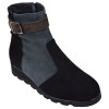 Bottines compensées femme Mella Italie 2479 en daim noir gris anthracite et marron vue trois quarts