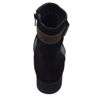 Vue arrière des bottines femme Mella Italie 2479 avec bride marron réglable