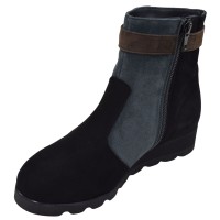 Vue intérieure des bottines compensées Mella Italie 2479 avec fermeture éclair latérale