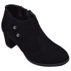 Low boots femme en daim noir Mella Italie 2519 petites pointures 32 à 35 vue de trois-quarts.