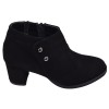 Profil extérieur des low boots noires Mella Italie 2519 en cuir velours.