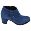 Profil extérieur des low boots bleu électrique Mella Italie 2519 en cuir velours.