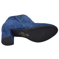 Semelle extérieure en caoutchouc des low boots femme Mella Italie 2519 en daim bleu électrique.