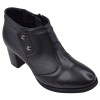 Low boots femme en cuir noir Mella Italie 2519 petites pointures 32 à 35 vue de trois-quarts.
