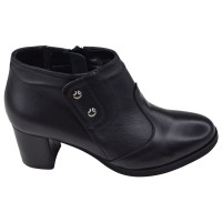 Profil extérieur des low boots en cuir lisse noir Mella Italie 2519.