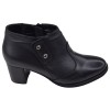 Profil extérieur des low boots en cuir lisse noir Mella Italie 2519.