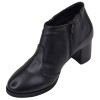 Profil intérieur des low boots en cuir noir Mella Italie 2519 avec fermeture éclair latérale.
